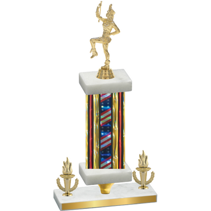 Premium Single Flag USA Victory Majorette Trophy