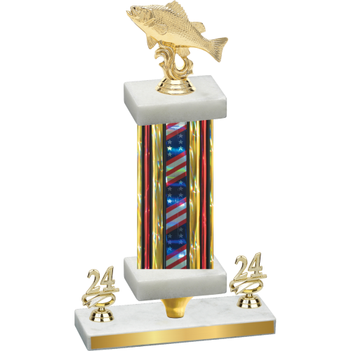 Premium Single Flag USA Year Fishing Trophy