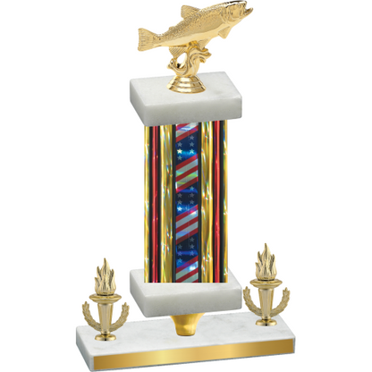 Premium Single Flag USA Victory Fishing Trophy
