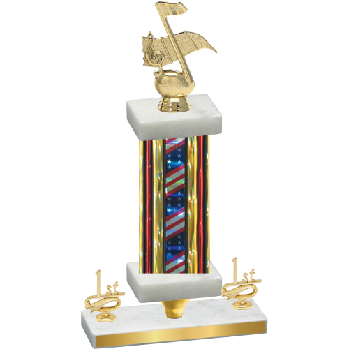 Premium Single Flag USA First Place Music Trophy
