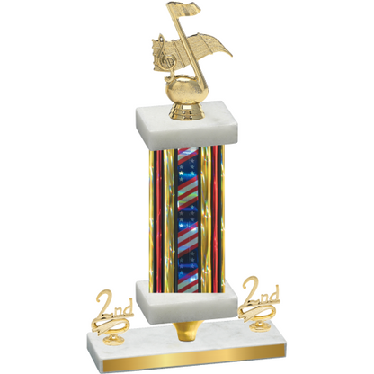 Premium Single Flag USA Second Place Music Trophy