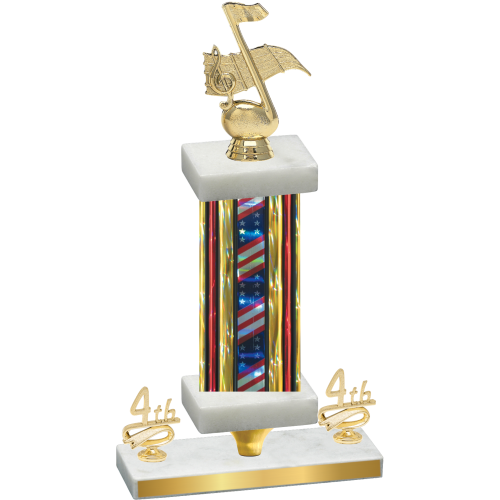 Premium Single Flag USA Fourth Place Music Trophy
