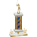 Premium Single Flag USA Third Place Golf Trophy