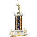 Premium Single Flag USA Fourth Place Golf Trophy