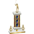 Premium Single Flag USA Victory Golf Trophy