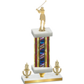 Premium Single Flag USA Victory Golf Trophy