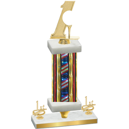 Premium Single Flag USA First Place Golf Trophy