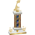 Premium Single Flag USA Second Place Golf Trophy
