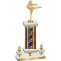 Premium Single Flag USA Victory Karate Trophy