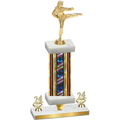 Premium Single Flag USA Year Karate Trophy