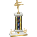 Premium Single Flag USA Third Place Karate Trophy