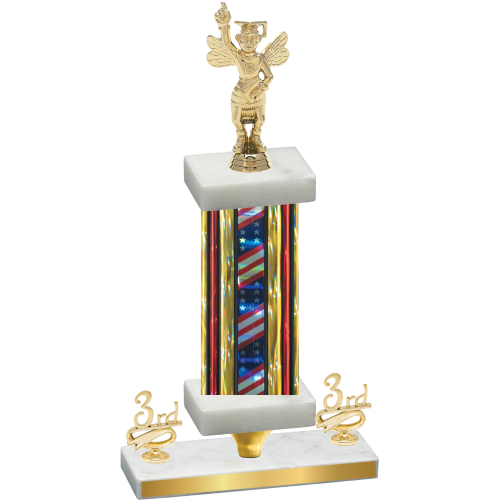 Premium Single Flag USA Third Place Academics Trophy