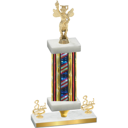 Premium Single Flag USA Third Place Academics Trophy
