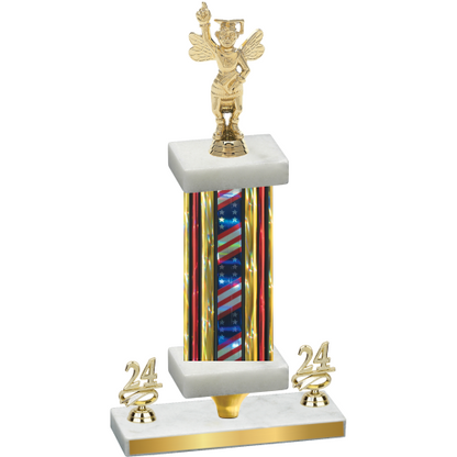 Premium Single Flag USA Year Academics Trophy