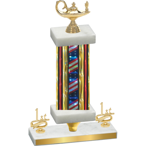 Premium Single Flag USA First Place Academics Trophy