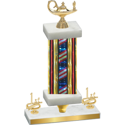 Premium Single Flag USA First Place Academics Trophy