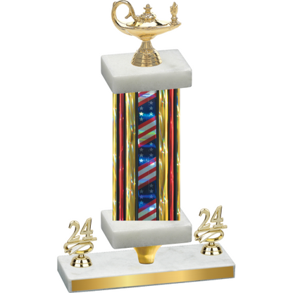 Premium Single Flag USA Year Academics Trophy