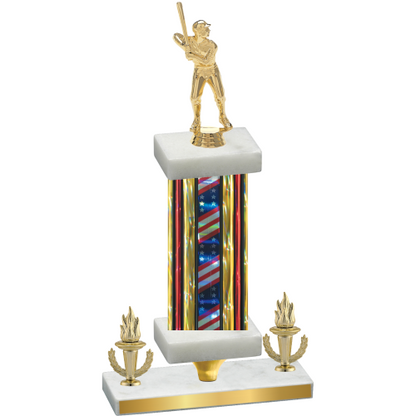Premium Single Flag USA Victory Baseball Trophy