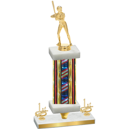 Premium Single Flag USA First Place Softball Trophy
