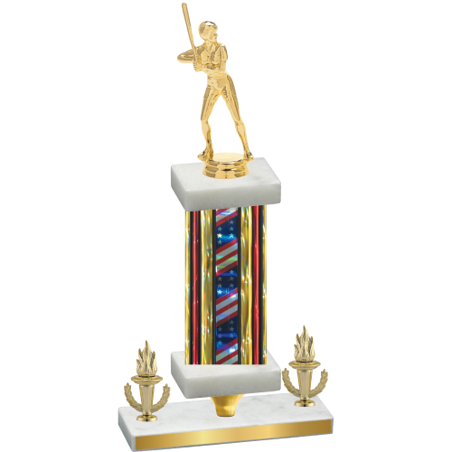 Premium Single Flag USA Victory Softball Trophy
