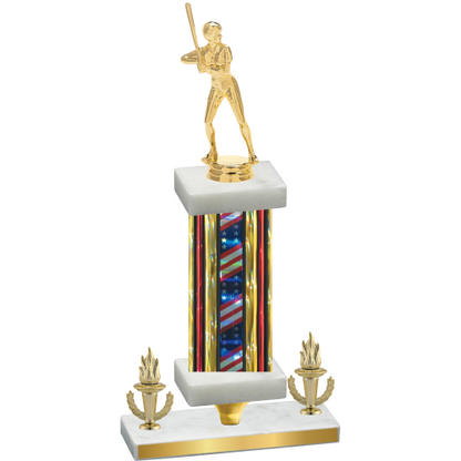 Premium Single Flag USA Victory Softball Trophy