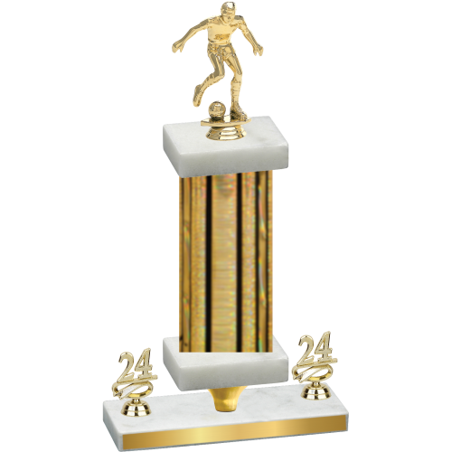 Premium Single Gold Glacier Year Soccer Trophy