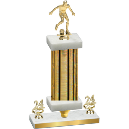 Premium Single Gold Glacier Year Soccer Trophy