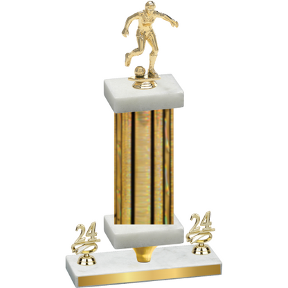 Premium Single Gold Glacier Year Soccer Trophy