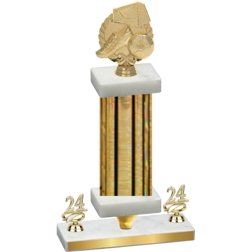 Premium Single Gold Glacier Year Soccer Trophy