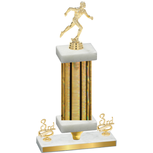 Premium Single Gold Glacier Third Place Running Trophy