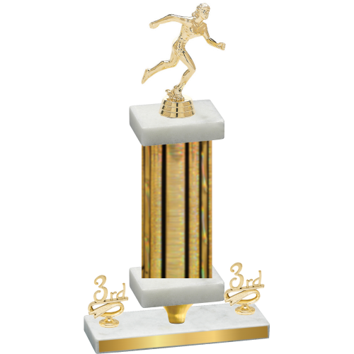Premium Single Gold Glacier Third Place Running Trophy