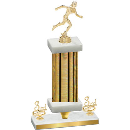 Premium Single Gold Glacier Third Place Running Trophy