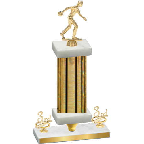 Premium Single Gold Glacier Third Place Bowling Trophy