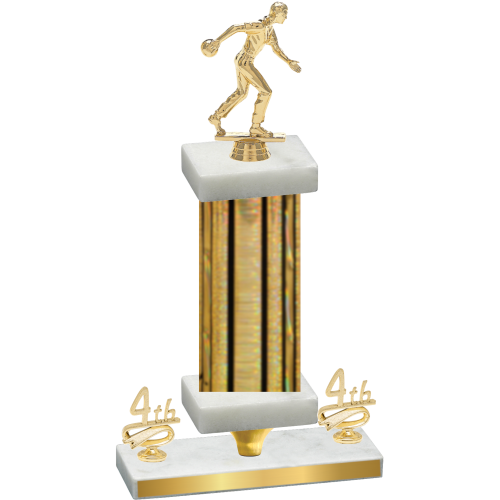 Premium Single Gold Glacier Fourth Place Bowling Trophy
