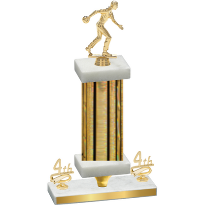 Premium Single Gold Glacier Fourth Place Bowling Trophy