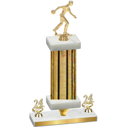 Premium Single Gold Glacier Year Bowling Trophy