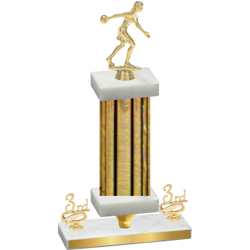 Premium Single Gold Glacier Third Place Bowling Trophy