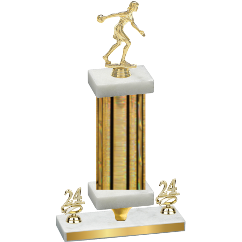 Premium Single Gold Glacier Year Bowling Trophy