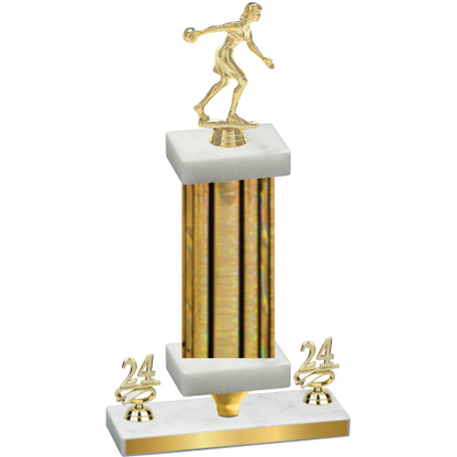 Premium Single Gold Glacier Year Bowling Trophy