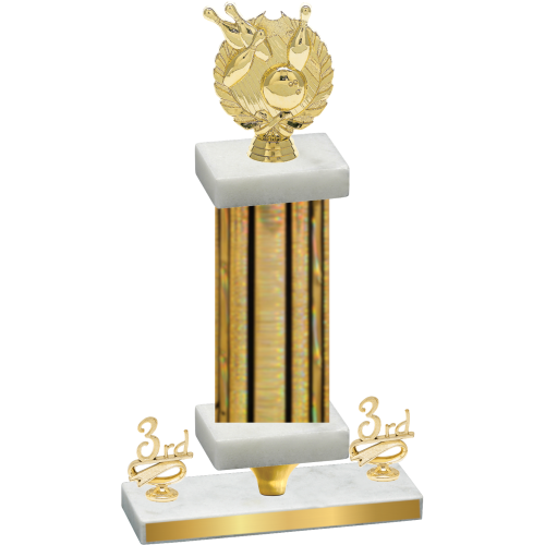 Premium Single Gold Glacier Third Place Bowling Trophy