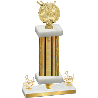 Premium Single Gold Glacier Third Place Bowling Trophy
