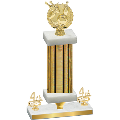 Premium Single Gold Glacier Fourth Place Bowling Trophy