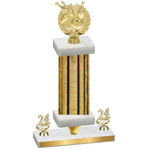 Premium Single Gold Glacier Year Bowling Trophy