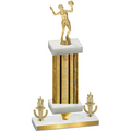 Premium Single Gold Glacier Victory Volleyball Trophy