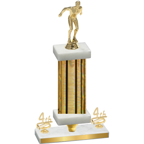 Premium Single Gold Glacier Fourth Place Swimming Trophy