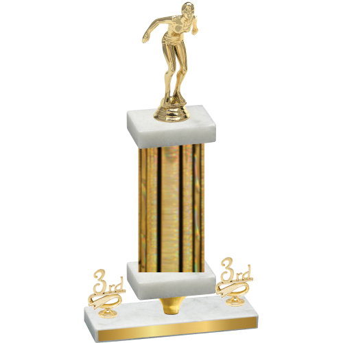 Premium Single Gold Glacier Third Place Tennis Trophy