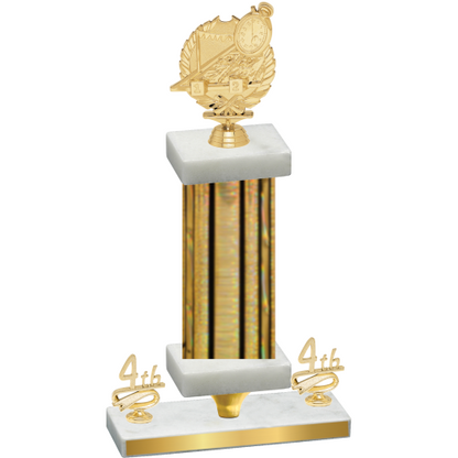 Premium Single Gold Glacier Fourth Place Swimming Trophy