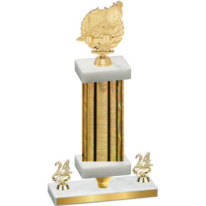 Premium Single Gold Glacier Year Swimming Trophy
