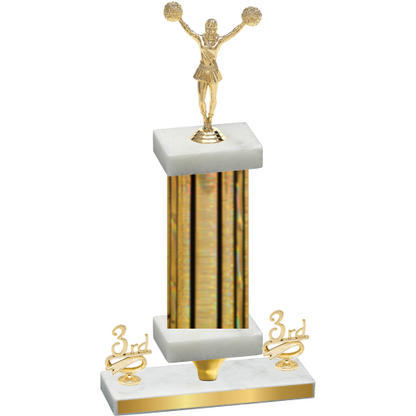Premium Single Gold Glacier Third Place Cheerleading Trophy