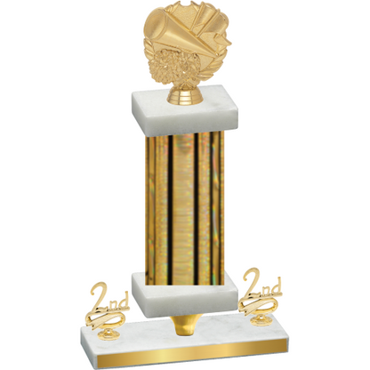 Premium Single Gold Glacier Second Place Cheerleading Trophy